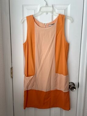 Forever 21 Peach and Orange Colorblock Mini Dress